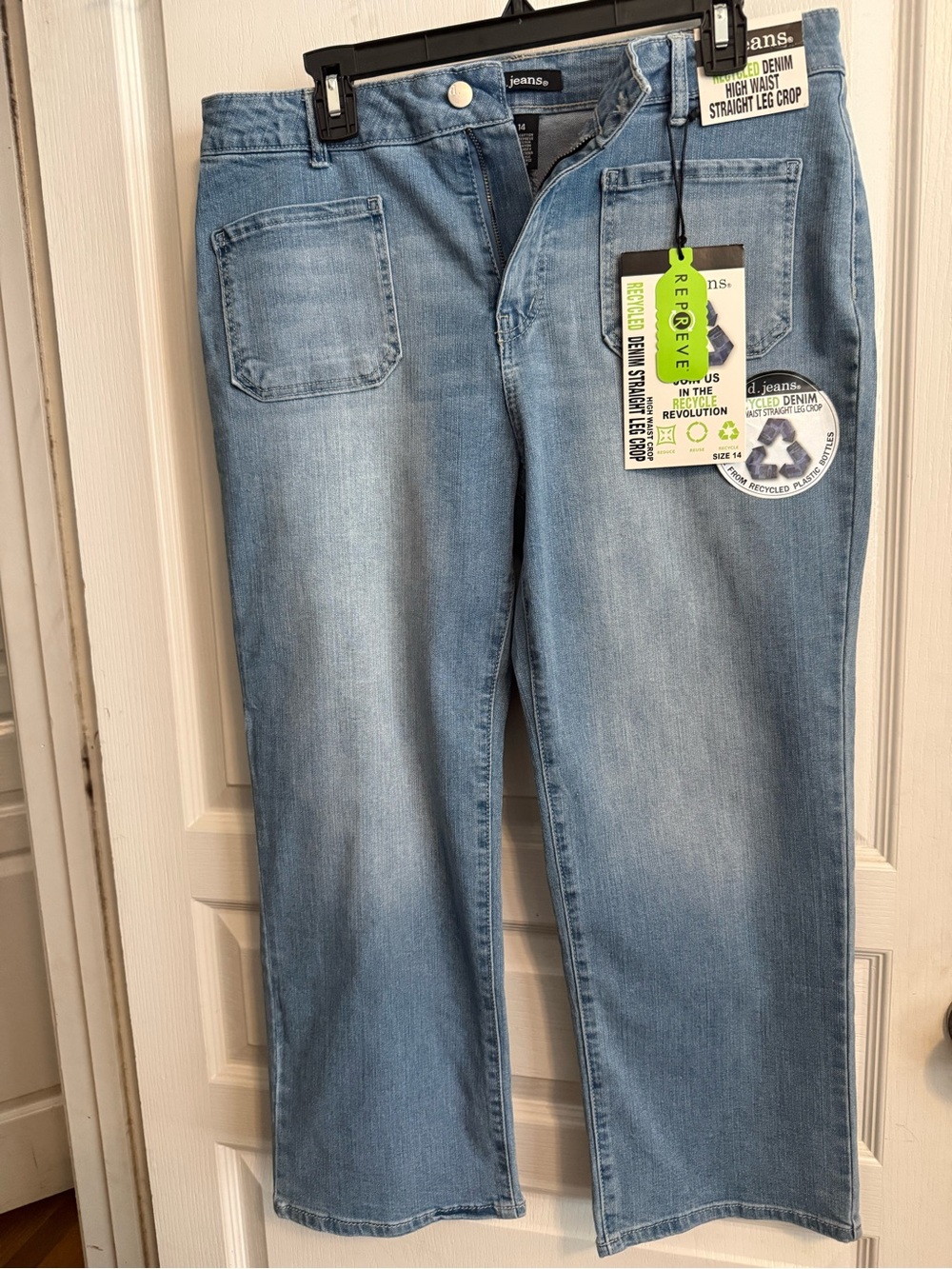 d. jeans Light Blue Ankle Crop Straight Leg Jeans